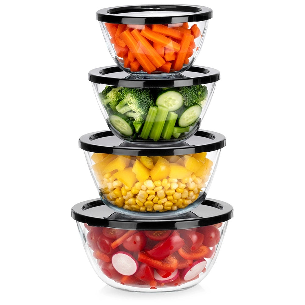 Glasschussel Set Mit Deckeln 4 Groen Platzsparend Ineinander Stapelbar 212948186 212948186
