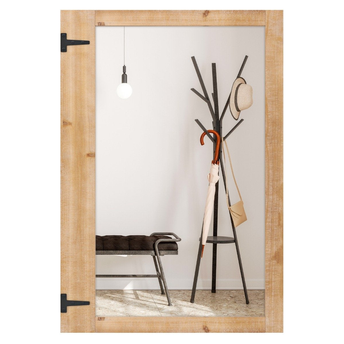 Wandspiegel Mit Massivholzrahmen Und Metallhaken 875 X 51 Cm 213668573 213668573