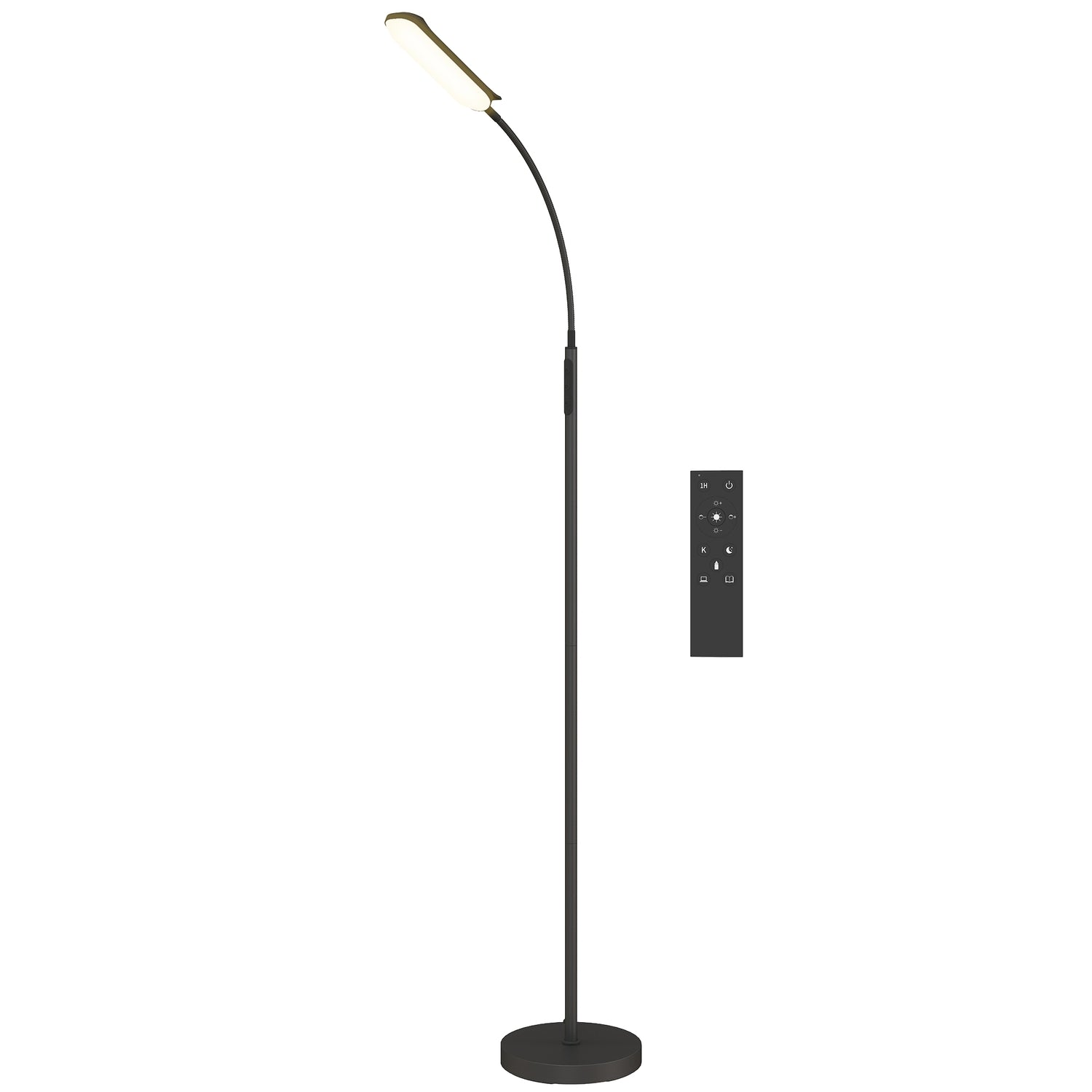 Led Stehlampe 5 Modi Speicherfunktion Verstellbare Helligkeit Stahl Schwarz 216311238
