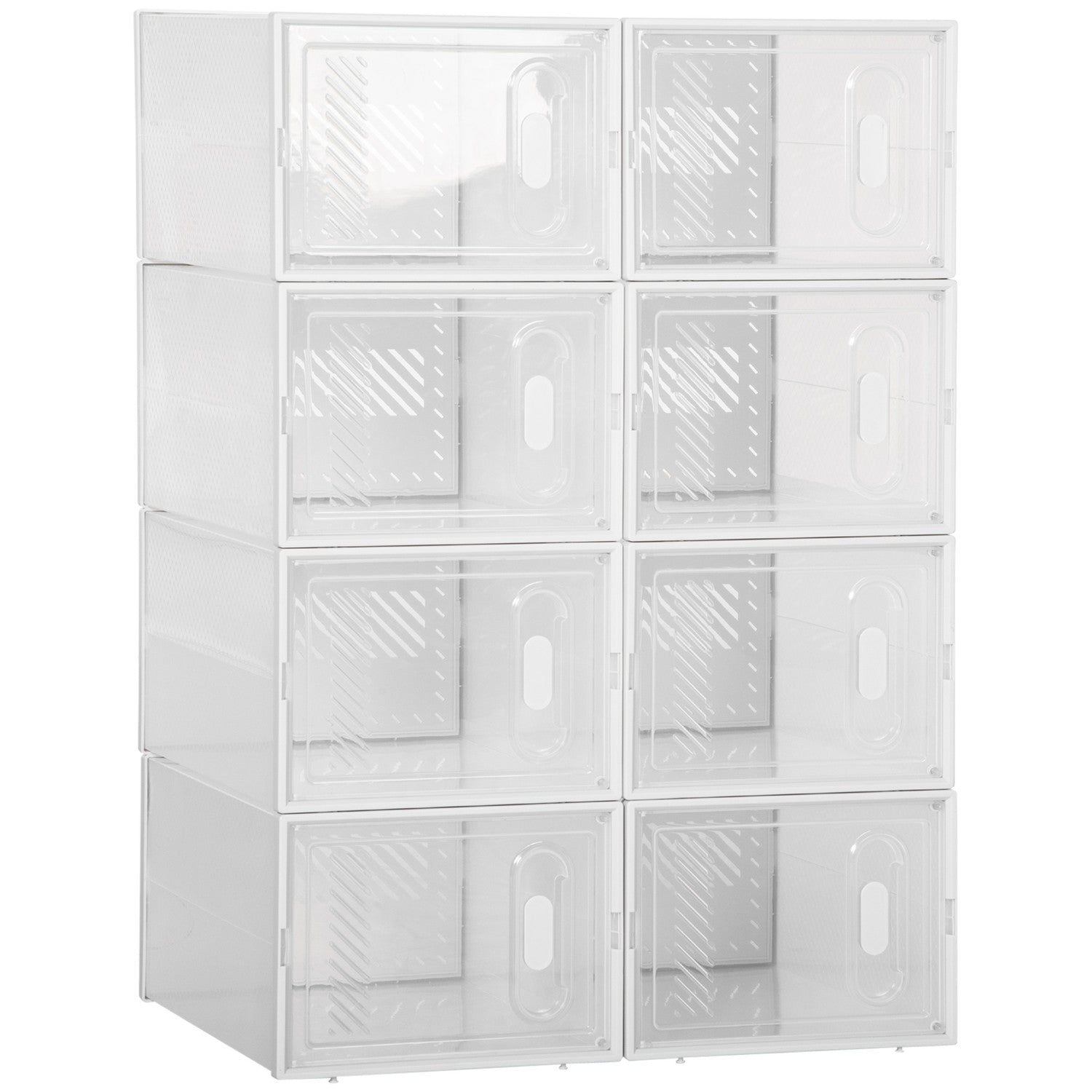 Schuhschrank Diy Steckregal Mit 8 Fächern, Rechteckige Schuhablage, Kunststoff, Transparent, 25x35x19cm