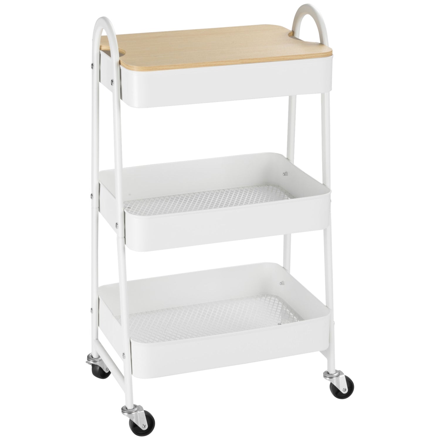 Kuchenwagen 3 Etagen Metallrollwagen Mit Groem Stauraum Und Deckel Fur Kuche Und Buro Stahl Wei 45x31x794cm 214530434