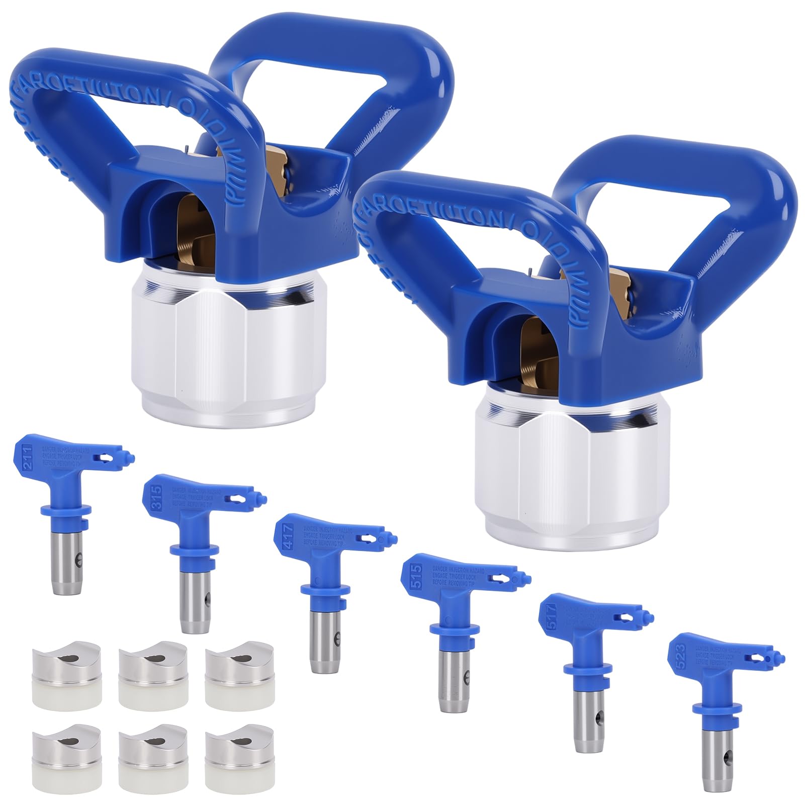 Set Mit 6 Wendbaren Sprühköpfen Und 2 Halterungen Für Airless-farbspritzpistolen 211, 315, 417, 515, 517, 523