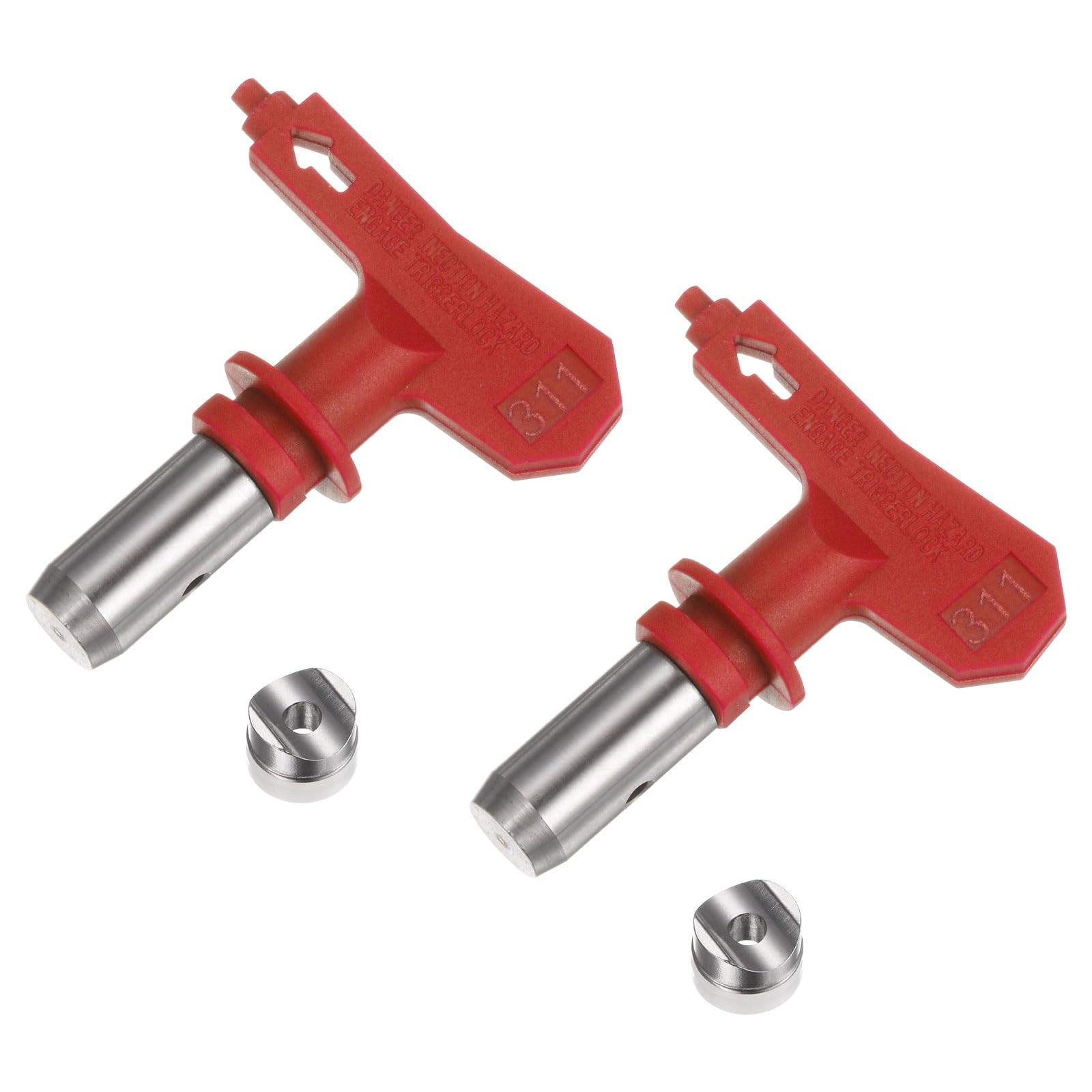 Wendedüsen-set Für Airless-farbspritzgeräte – Sprühdüse Zum Streichen Von Haus, Garten Und Zäunen – Rot – Öffnung: 26 Mm