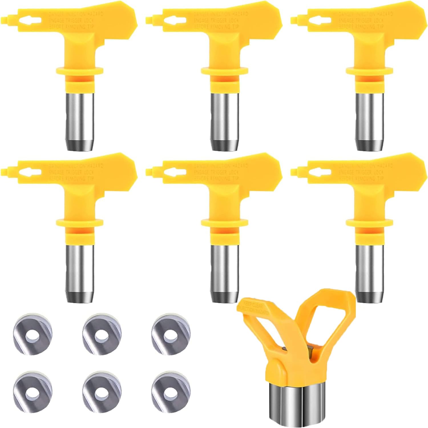 6-teiliges Airless-spritzdüsen-set — Düsen Für Hochdruck-farbspritzpistolen (modelle: 515/517/519/521/523/525)
