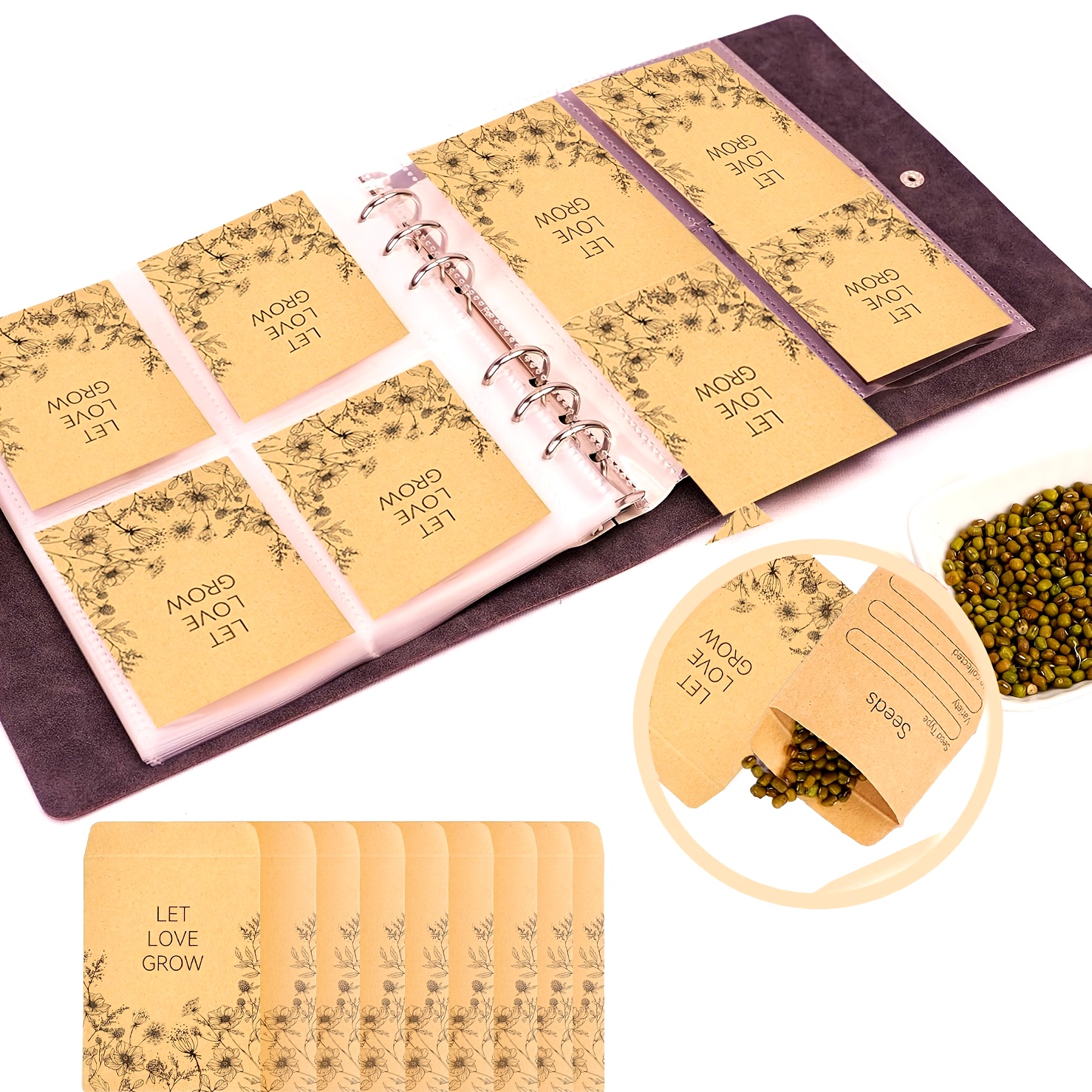 Set Saatgutaufbewahrungsbeutel (inklusive Aufbewahrungsbox) – Wiederverschließbare Organizer-beutel