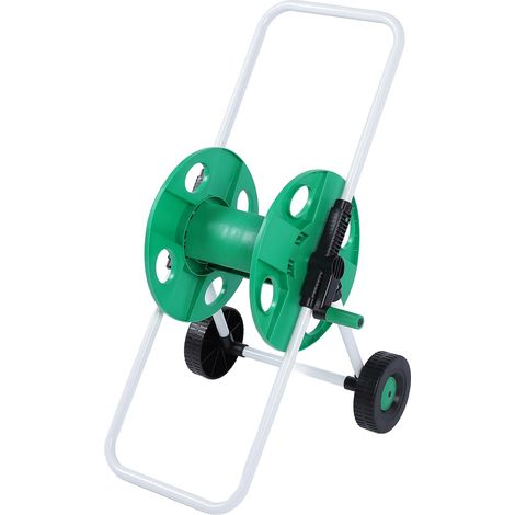 Tragbarer Aufbewahrungswagen Für Gartenschläuche – Polypropylen-gestell Auf Rädern, Kompatibel Mit 4-punkt-schläuchen (1/2 Zoll) Bis Zu 50 Metern Länge.