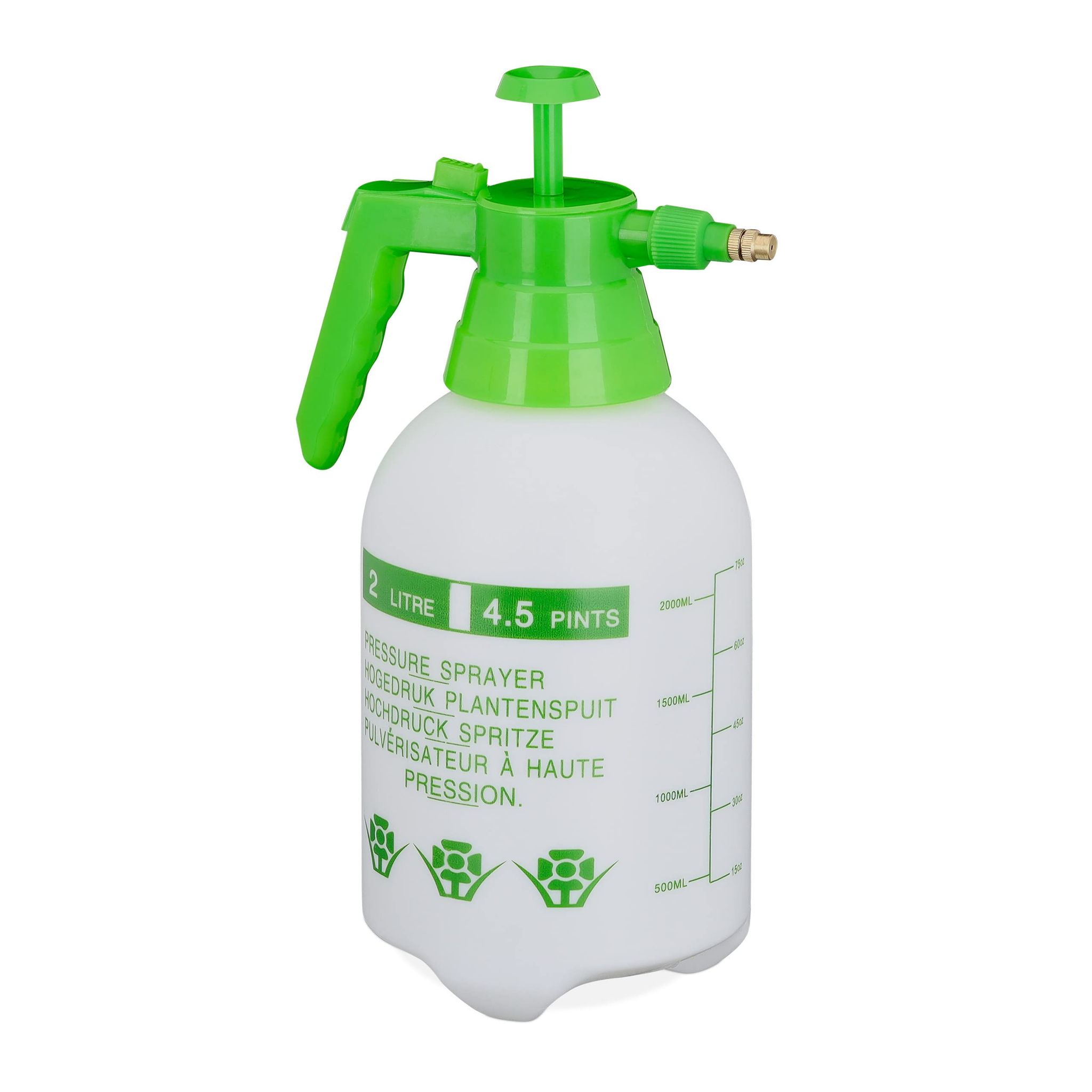 Mehrzweck-handsprühgerät – 2 Liter Fassungsvermögen Verstellbare Sprühdüse Geeignet Für Wasser Und Herbizide Gartensprühflasche Weiß Und Grün