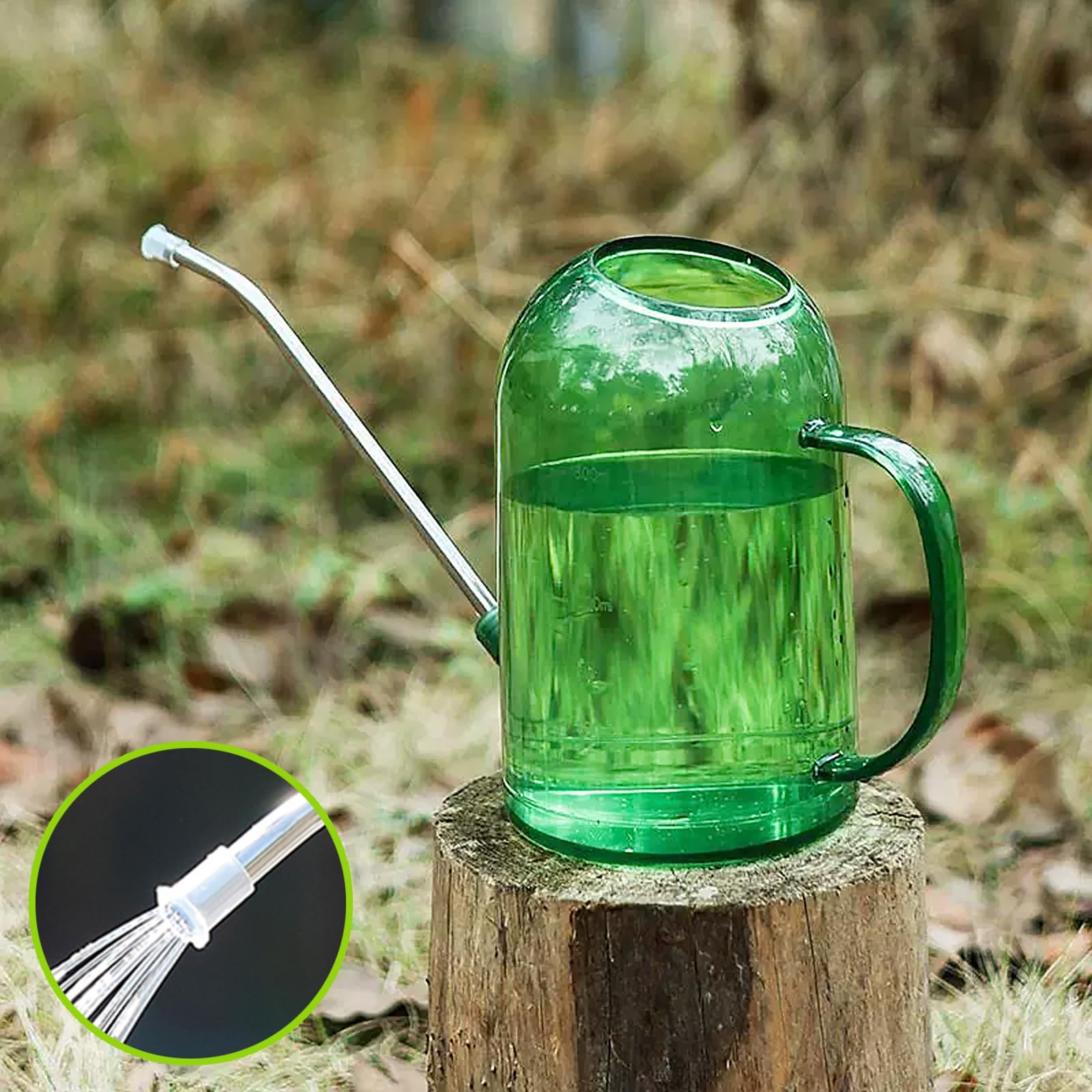 2-liter-gießkanne Aus Kunststoff Mit Langem Edelstahlausguss – Einfaches Gießen – Deutliche Messmarkierungen – Gießkanne Mit Langem Ausguss Für Zimmerpflanzen Und Blumen – Grün