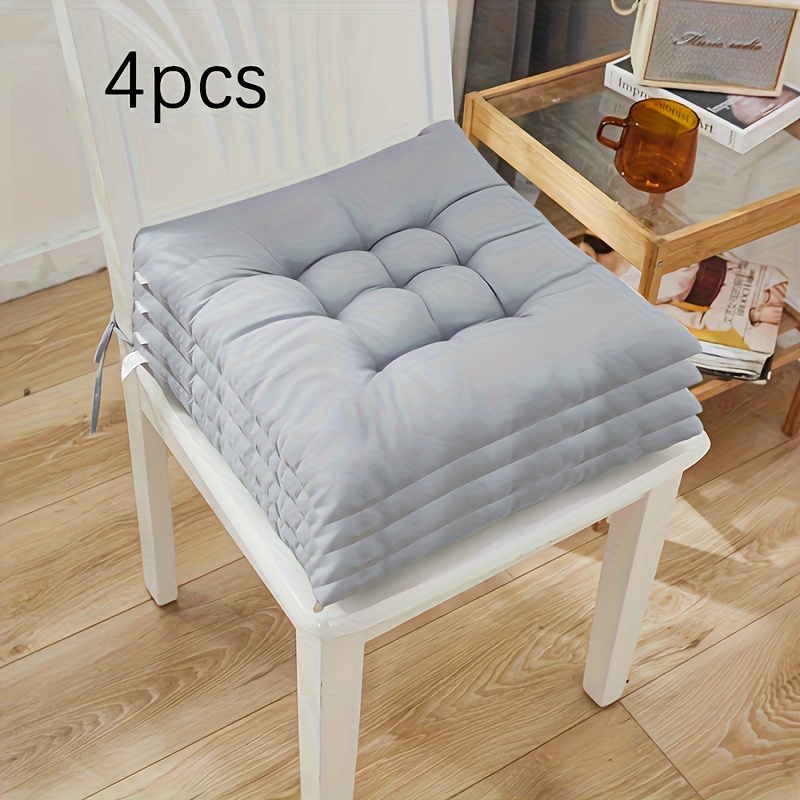 Set Mit 4 Schlichten Sitzkissen — Weich, Atmungsaktiv Und Modern — Vielseitige Quadratische Kissen