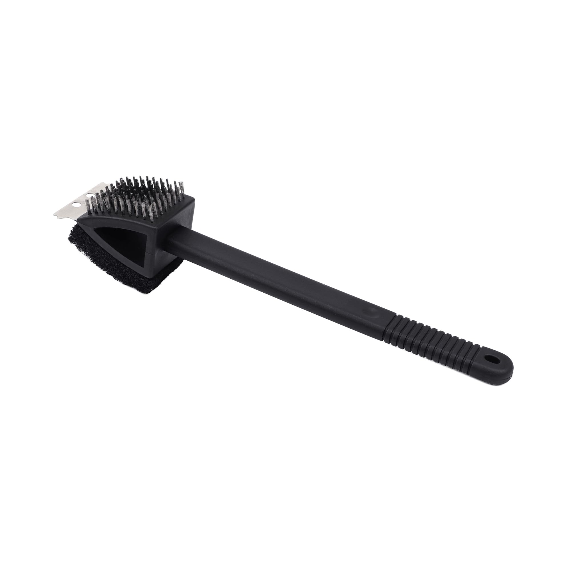 3-in-1 Grillreinigungsbürste – Edelstahl + Schwamm + Pp-griff – 36 X 7 Cm