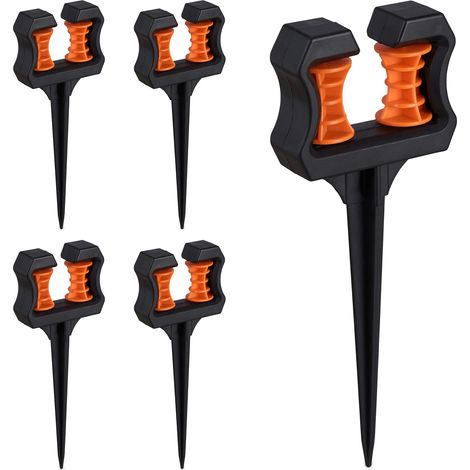 Schlauchhalter, 5er-set, Spitz Zulaufend, H X B X T: 26 X 10 X 3 Cm, Garten, Schwarz