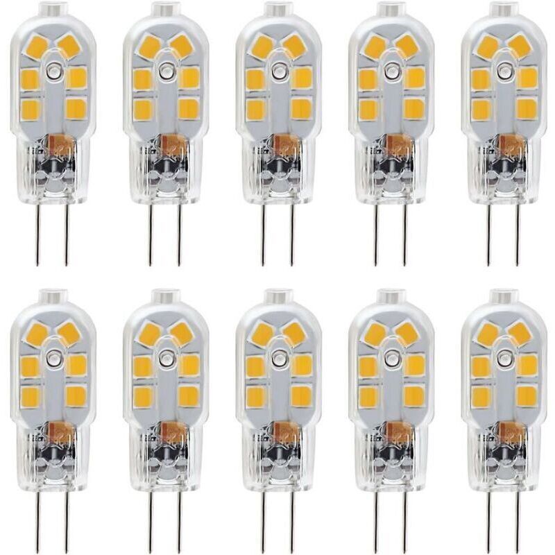 G4 12v 1w Led-lampen (entspricht Einer 10w Halogenlampe), 200lm, 3000k Warmweiß, 360° Abstrahlwinkel, Nicht Dimmbar, 10er-packung