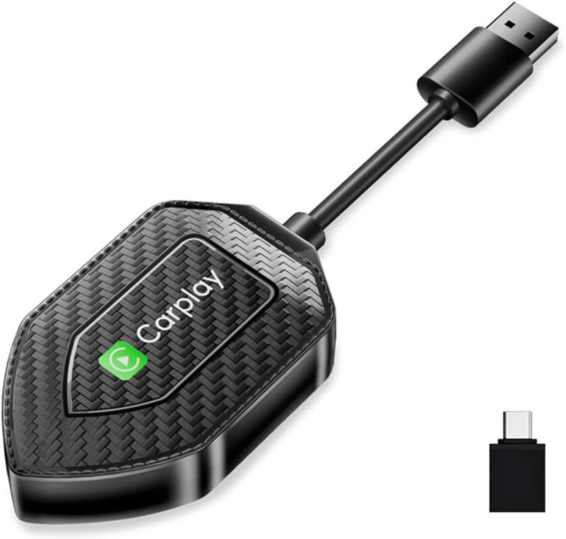 Carplay 2 In 1 Wireless Bluetooth 5.0 Android Auto Box Shield Shape Dongle Plug And Play