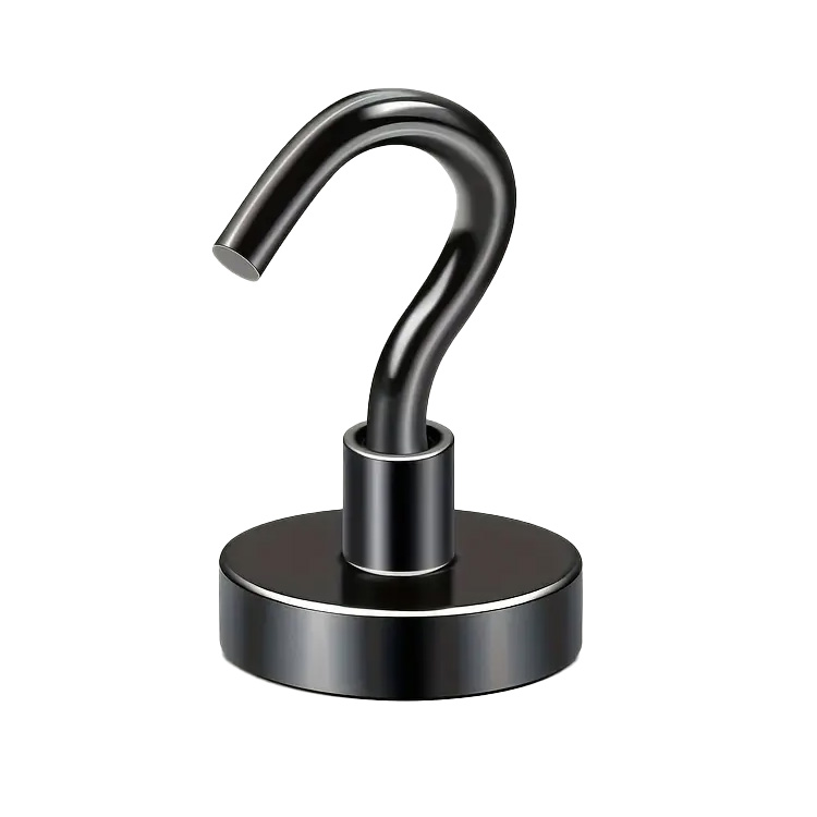 Magnetischer Hakenhalter 25 X 8 Mm, Starker Schwarzer Magnet, Hunter, Tragkraft 22 Kg