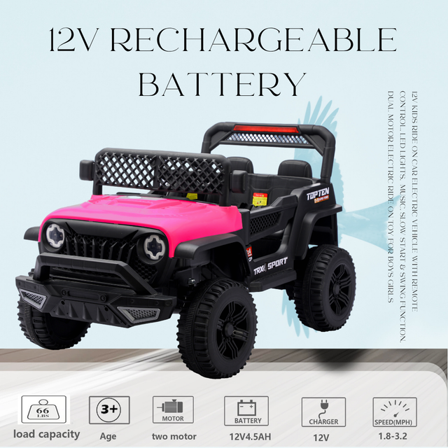Kinderauto, Elektrisches Kinderauto, Fahrspielzeug Für Kinder Mit Fernbedienung/unabhängiger Schaukel. Tolles Geschenk Für Jungen Und Mädchen Im Alter Von 3 Bis 6 Jahren.
