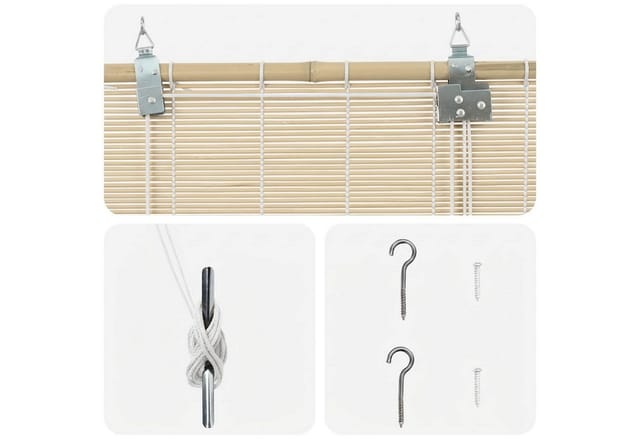 Vidaxl Roller Blind Natural 110 X 220 Cm Bamboo