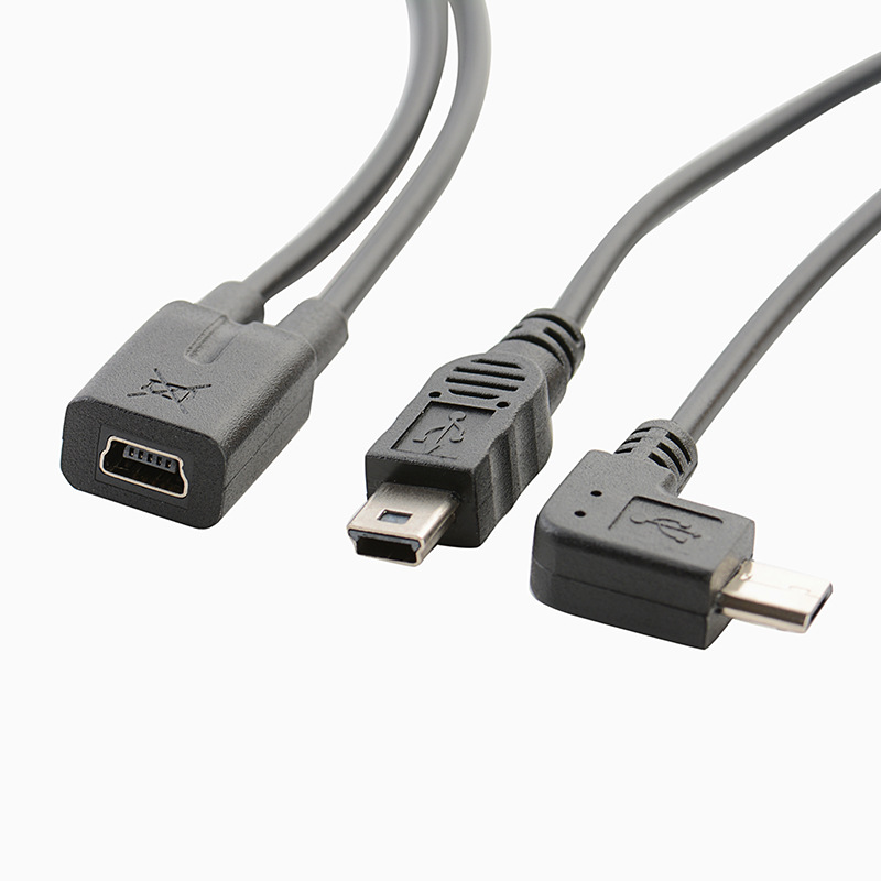 Stromkabel Für Elektronische Hunde-dashcam, Mini-buchse Auf Mini-stecker + 5-poliger Stecker, Rechtwinkliges Mikrofon 1 Auf 2