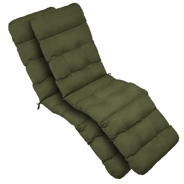 2x Bequeme Liegenauflage Deckchair, 200x50x8 Cm, Olivegrün