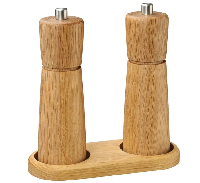 Mühlenständer, Eichenholz, 17 X 8 Cm, Für 2 Mühlen Bis 6 Cm Durchmesser / Zassenhaus