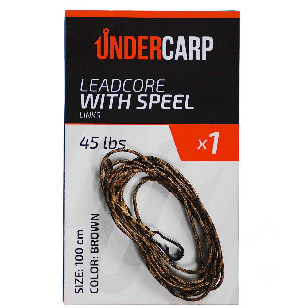 Leadcore Mit Speedlinks 45 Lbs / 100 Cm Braun