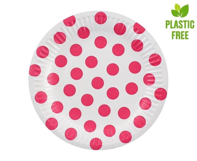 Gepunktete Pappteller, 18 Cm, 6 Stück