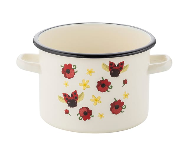 Einfacher Emaillierter Blumentopf Marienkäfer 20 Cm 4,5 L
