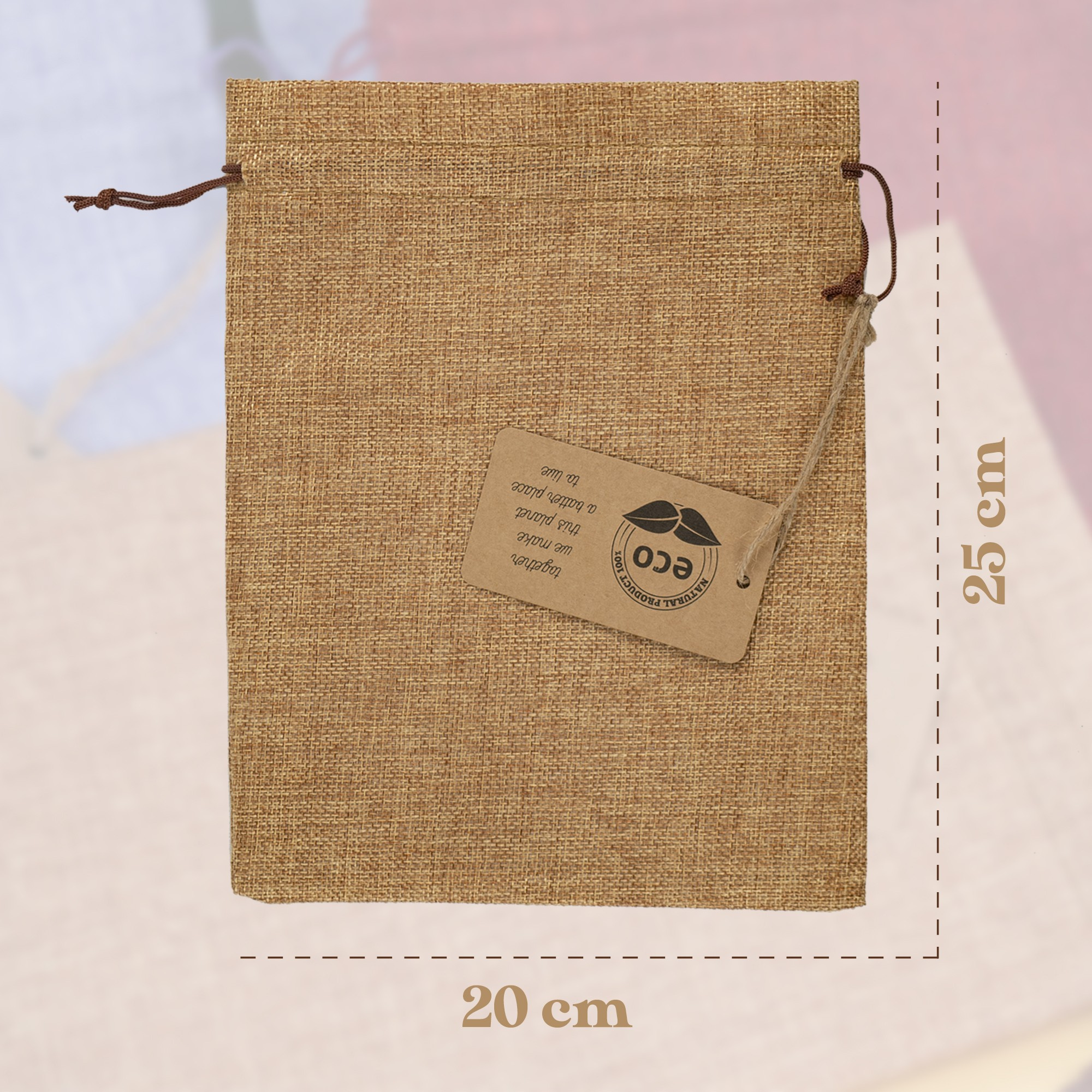 Jutebeutel 25x20cm (5 X Farbe)