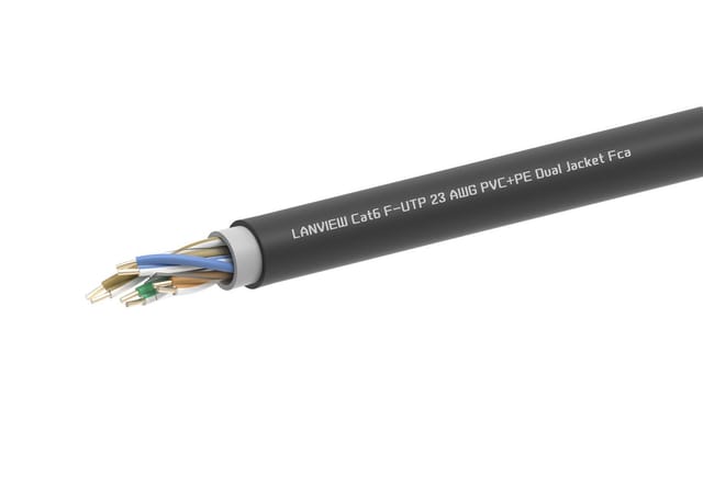 Lanview Cat6 F/utp Pvc+pe Doppelschirmkabel 305 M, Lvn-cat6pe-2futp-305m