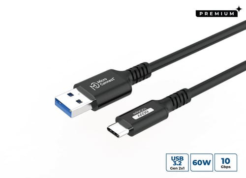 Usb-a-auf-c-3.2-gen-2-kabel, 0,25 M, Schwarz