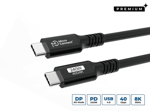 Microconnect Usb4cc15-240w Usb-kabel Usb4 Gen 3x2 1,5 M Usb-c Schwarz