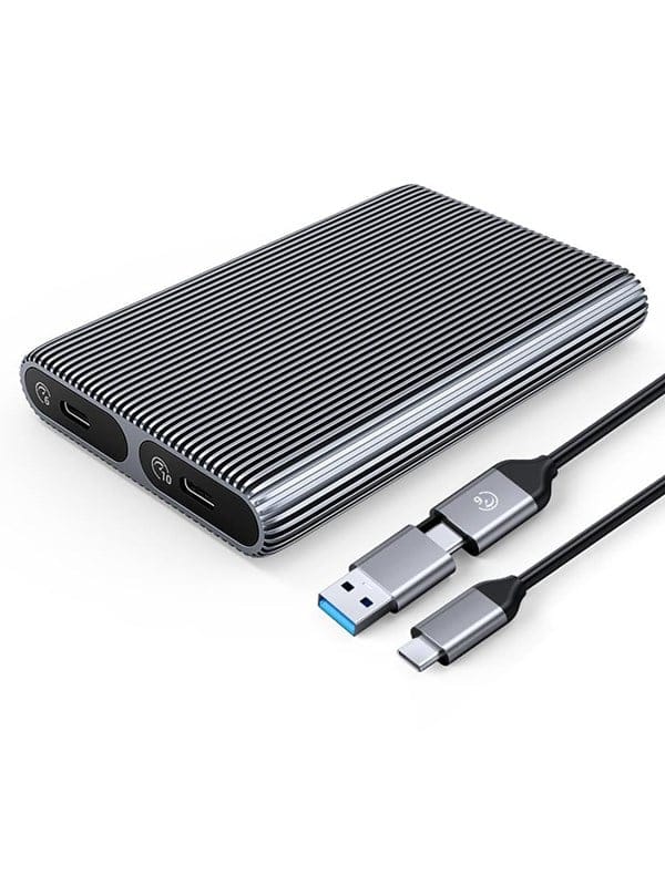 Am2c3-2sn Gehäuse Für Zwei M.2 Sata+nvme Usb-c 10gb/s Laufwerke – Grau