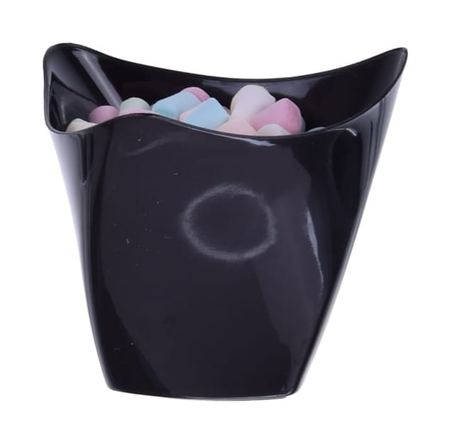 Schwarzer Dessertbecher Aus Kunststoff Mit Drehrand, 170 Ml/25 Stück