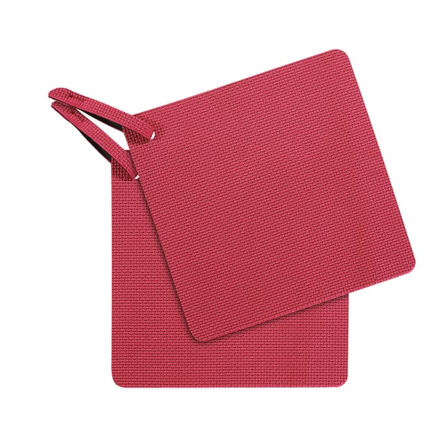 Topfuntersetzer, 2 Stück, Neopren, 17 X 17 Cm, Rot Und Schwarz / Frühling