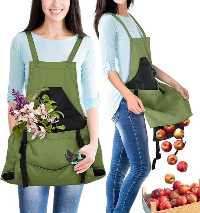 Gartenschürze Für Die Gemüse- Und Obsternte. Tasche Mit Bodenöffnung. Geschenkidee.