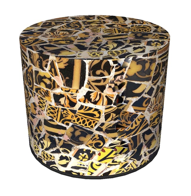 Wasserdichter Codura-pouf Für Haus Und Garten – Galicien-muster, Elegant, Bequem, Stabil, Mit Reißverschluss, 40 Cm, Bertoni