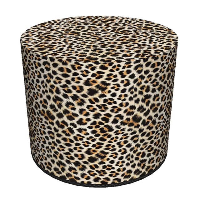Wasserdichter Codura-pouf Für Haus Und Garten – Leopardenmuster, Farbenfroh, Elegant, Bequem, Stabil, Mit Reißverschluss, 40 Cm, Bertoni