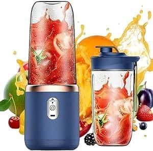 Tragbarer Mixer 400ml Smoothie Maker To Go Mini Standmixer Blau