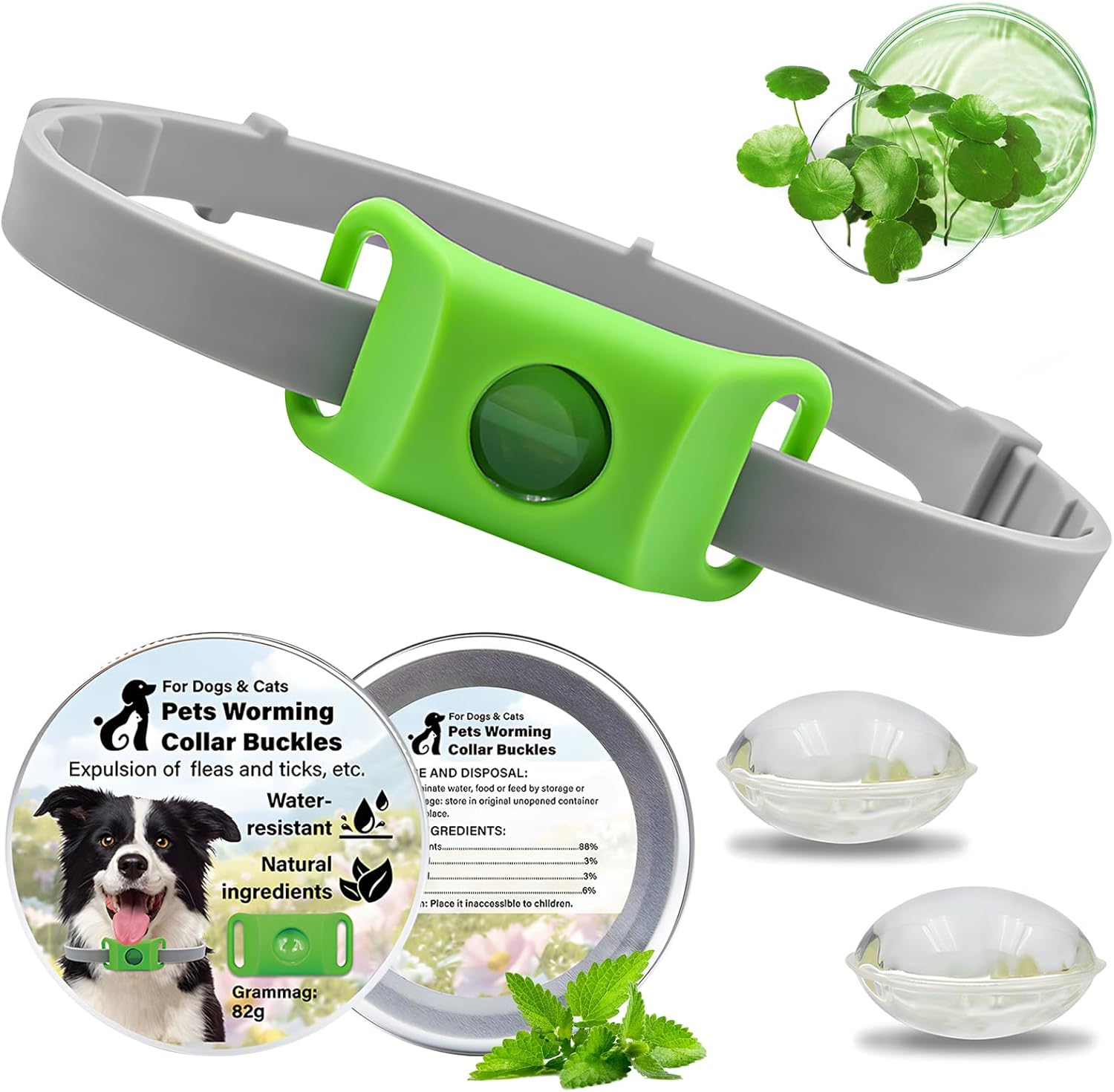 Schädlingshalsband Für Hunde Und Flohhalsband Für Natürliche Hunde – Zeckenschutz-anhänger Für Hunde Mit Ätherischen Ölen, Verstellbar, Wasserdicht (inkl. 2 Austauschbaren Kapseln)