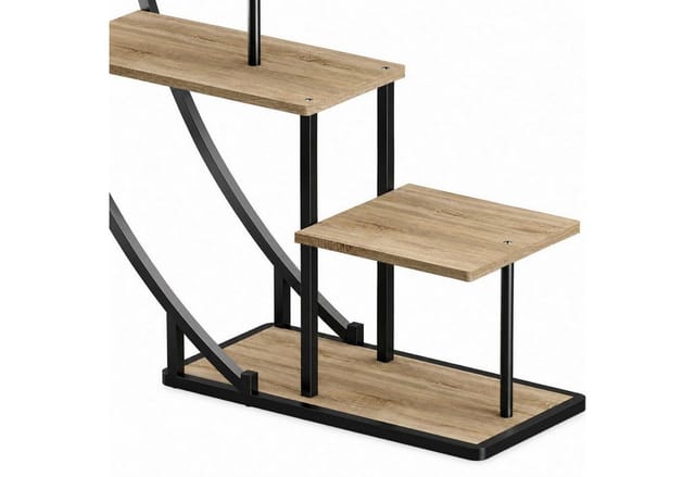 Dandibo Pflanzenregal Indoor Blumenregal 170 Cm Hoch Metall Schwarz Halbrund 96700 Blumentreppe Groß Rund Pflanzenständer Plant Stand