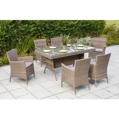 Teneriffa Set 13tlg 6 Sessel Tisch 160(220)x104cm