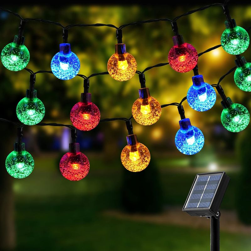 Jusch – 12 M Lange Solar-lichterkette Für Den Außenbereich Mit 100 Leds – 8 Beleuchtungsmodi – Wasserdicht Und Langlebig – Einfache Installation