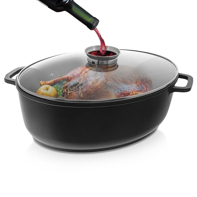Ovaler Bräter Aus Granit Für Backofen, 12 L