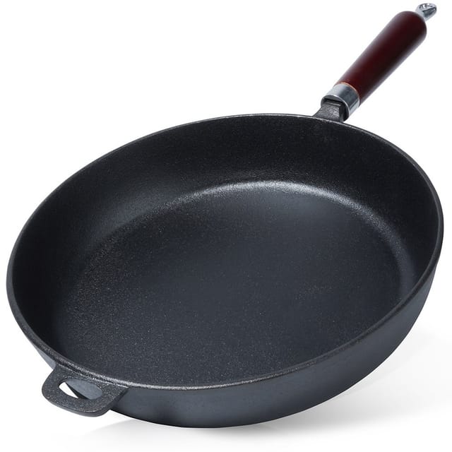 Gusseiserne Bratpfanne Für Gas- Und Induktionsherde Zum Braten Und Schmoren, 30 Cm Durchmesser