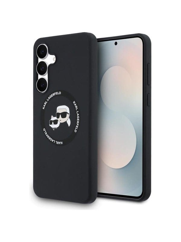 Karl Lagerfeld Silikonhülle Mit Karl&choupette-motiv Und Magsafe-design Für Samsung Galaxy S25 Fe, Schwarz