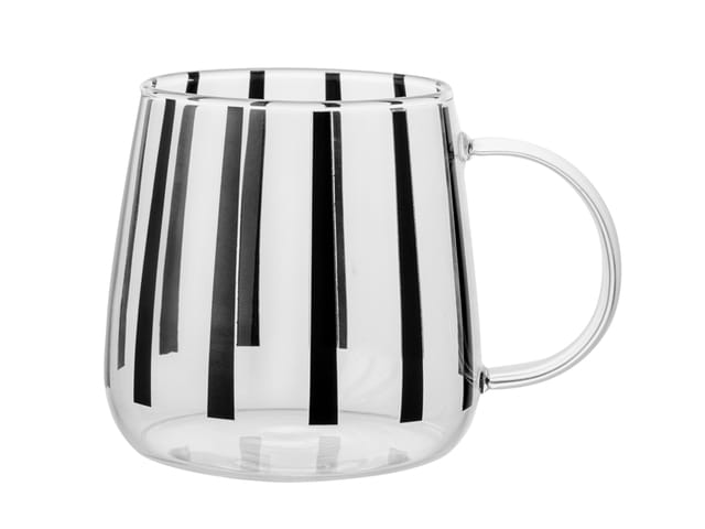 Solline Glasbecher 400 Ml, Schwarz Gestreift