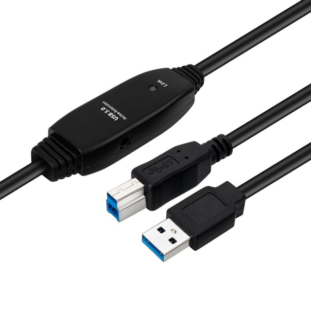 Microconnect Usb 3.2 Gen 1 A-b Kabel 10m Stecker-stecker Aktiv, Schwarz, Usb3.0ab10b
