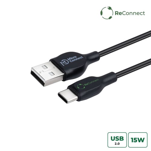Usb-a/usb-c-kabel 3 M Schwarz Eco-usb3.1cchar3b