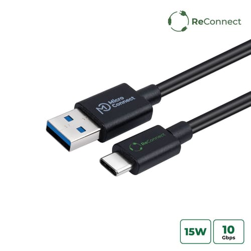 Microconnect Eco-usb3.2ca0.25 Usb-a-auf-usb-c-kabel, 0,25 M, Schwarz