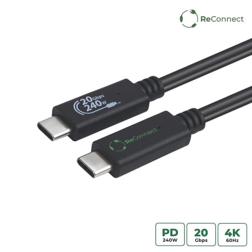 Usb-c 3.2 Gen 2x2 Kabel 0,5 M Eco Usb C Schwarz