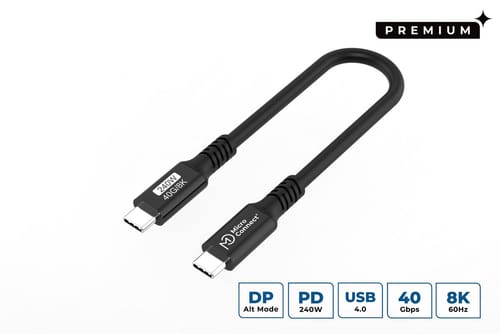 Microconnect Usb4cc015-240w Usb-kabel Usb4 Gen 3x2 0,15 M Usb-c Schwarz
